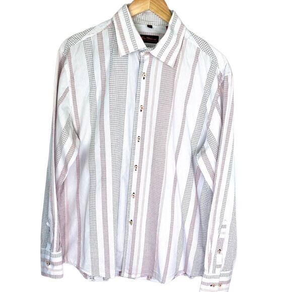 Ben Sherman white red black print dress shirt - Picture 1 of 5